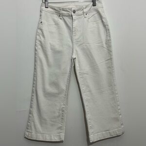 SIDEFEEL White Wide Leg Cropped Jeans Size 4